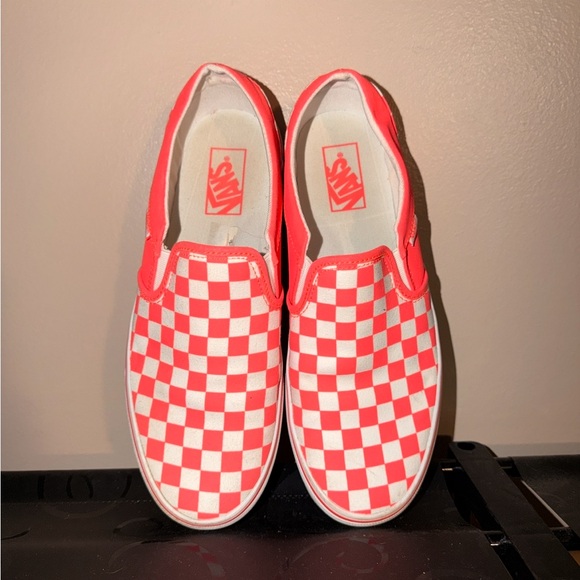 Vans Shoes - Vans Pink Checkered Slip-On Shoes